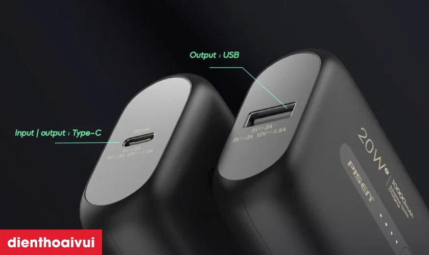 Đặc điểm của sản phẩm Pin sạc dự ph&ograve;ng PISEN QUICK Power Tiny 20W 10000mAh