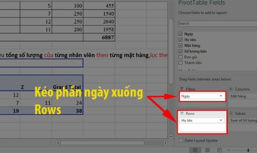C&aacute;ch sử dụng Pivot Table với bộ lọc b&aacute;o c&aacute;o