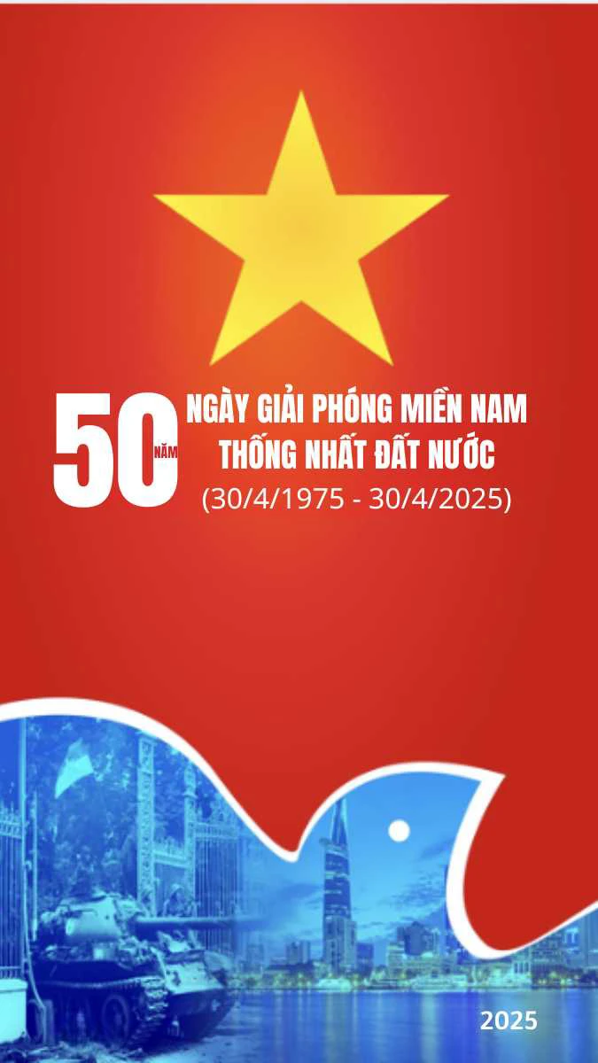 Poster chúc mừng 30/4 sắc nét, tự hào dân tộc nhất