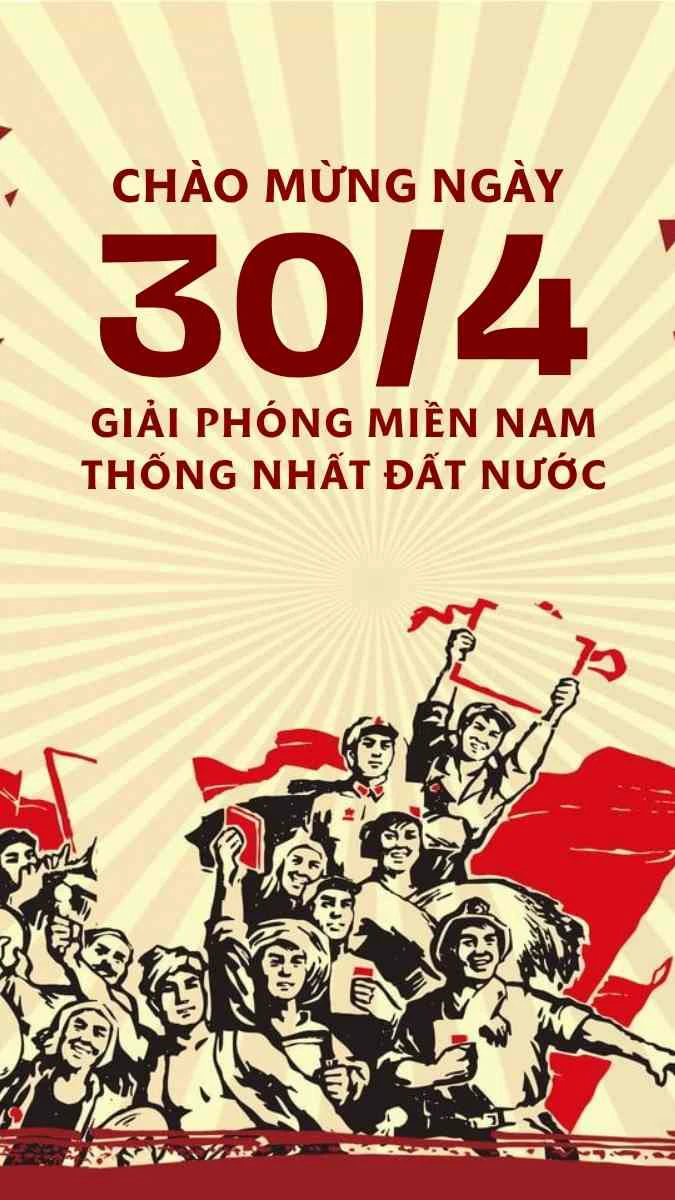 Thiết kế áp phích ngày Thống nhất đất nước rạng rỡ