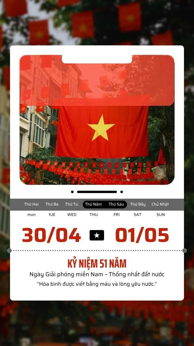 Mẫu áp phích cổ động 30/4 khổ dọc