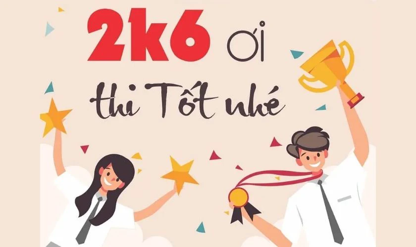 Thiết kế poster với chữ chúc thi tốt
