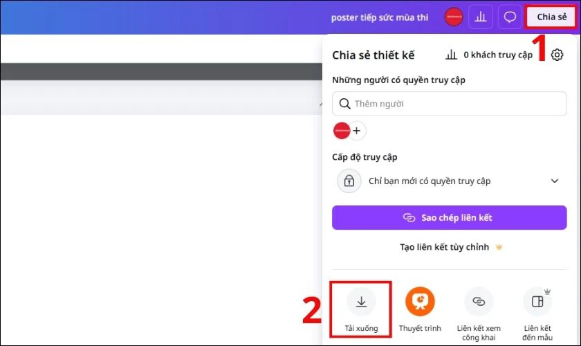 Hoàn thiện và tải poster về máy