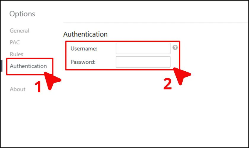 Điền t&ecirc;n người d&ugrave;ng (username) v&agrave; mật khẩu (password)