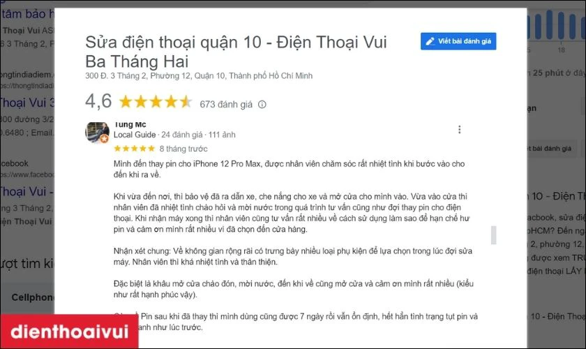 Chất lượng thay pin Pisen iPhone 8 Plus tại Điện Thoại Vui