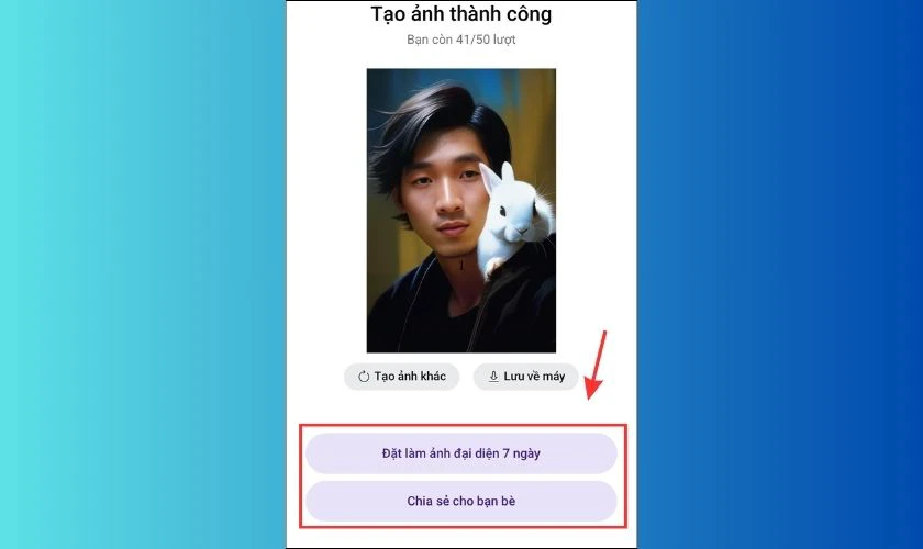 Chọn mục Đặt l&agrave;m ảnh đại diện 7 ng&agrave;y để thay avatar Zalo