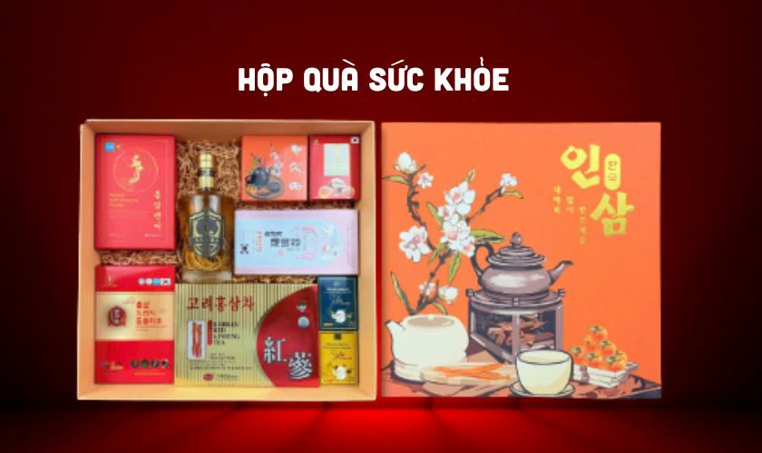 Hộp qu&agrave; sức khỏe (yến &ndash; tr&agrave; &ndash; nh&acirc;n s&acirc;m)