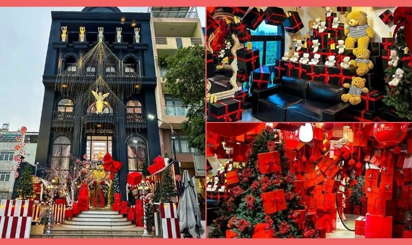 Qu&aacute;n cafe trang tr&iacute; Noel quận 12