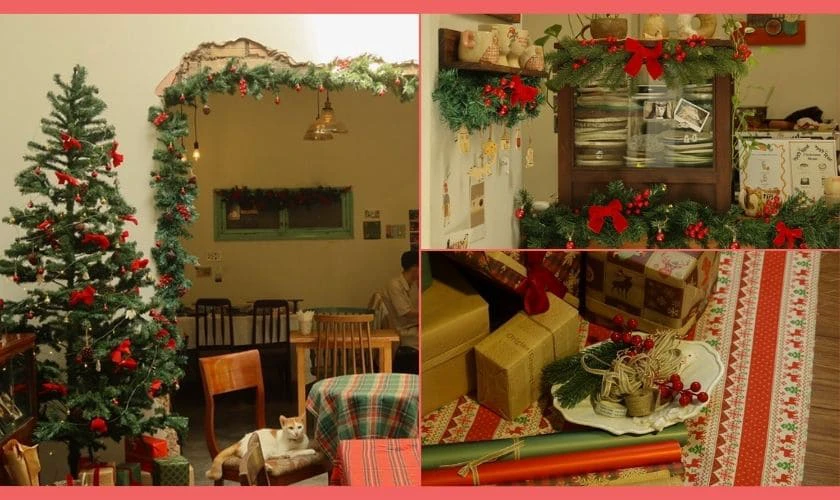 Qu&aacute;n cafe trang tr&iacute; Noel quận 1