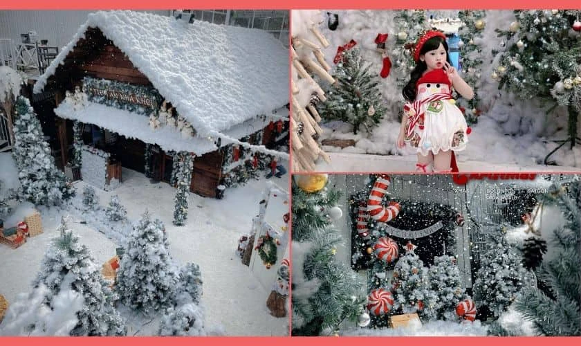 Qu&aacute;n cafe trang tr&iacute; Noel TPHCM đẹp