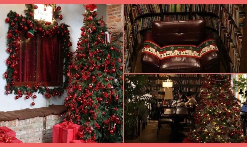 Qu&aacute;n cafe trang tr&iacute; Noel TPHCM xinh nhất