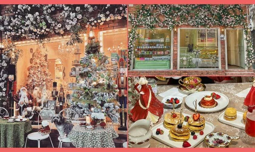 Qu&aacute;n cafe trang tr&iacute; Noel