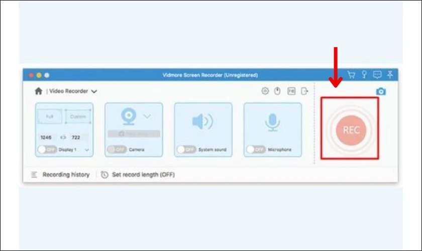 C&aacute;ch quay m&agrave;n h&igrave;nh MacBook bằng app Vidmore Screen Recorder free