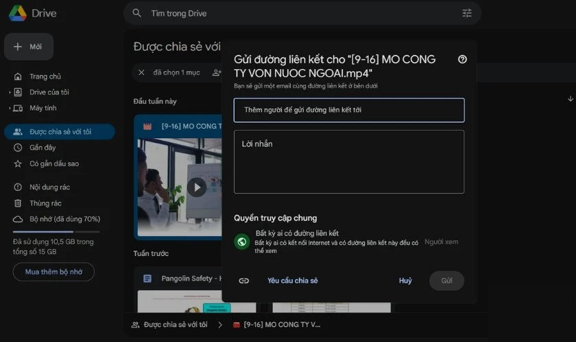 Bạn c&oacute; thể nhập địa chỉ email của người nhận