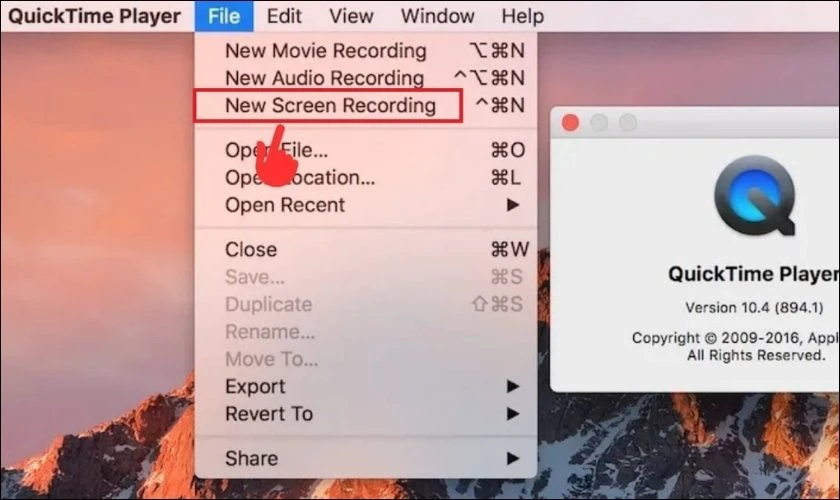 C&aacute;ch quay m&agrave;n h&igrave;nh MacBook bằng QuickTime Player