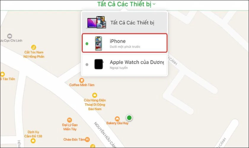Sau đ&oacute;, chọn Tất cả c&aacute;c thiết bị