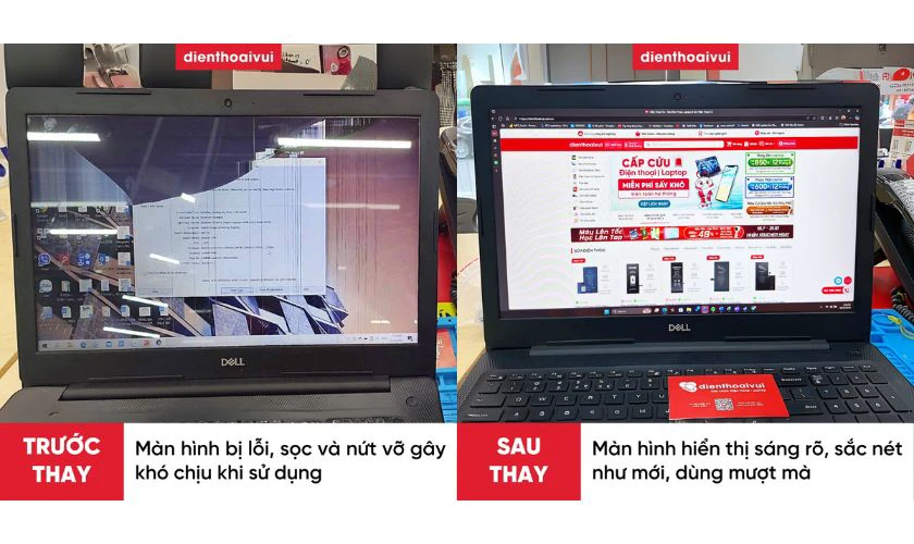 M&agrave;n h&igrave;nh sau thay như mới, độ hiển thị 100%