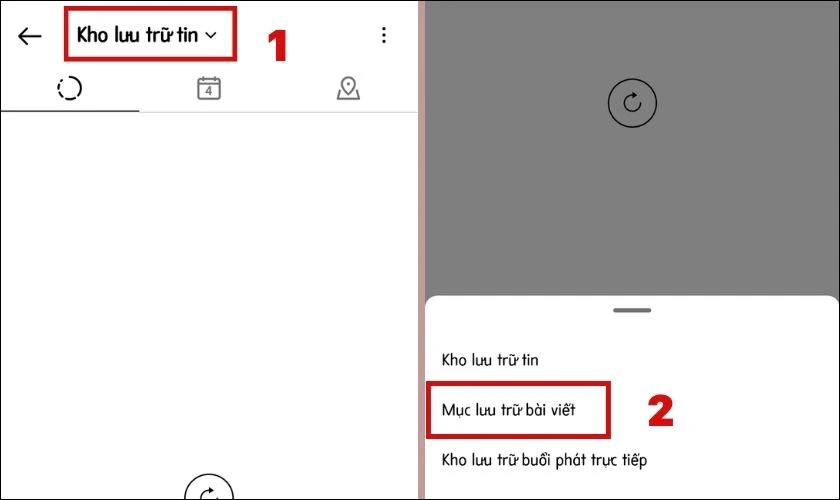 Nhấn v&agrave;o Kho lưu trữ tin v&agrave; chọn Mục lưu trữ b&agrave;i viết