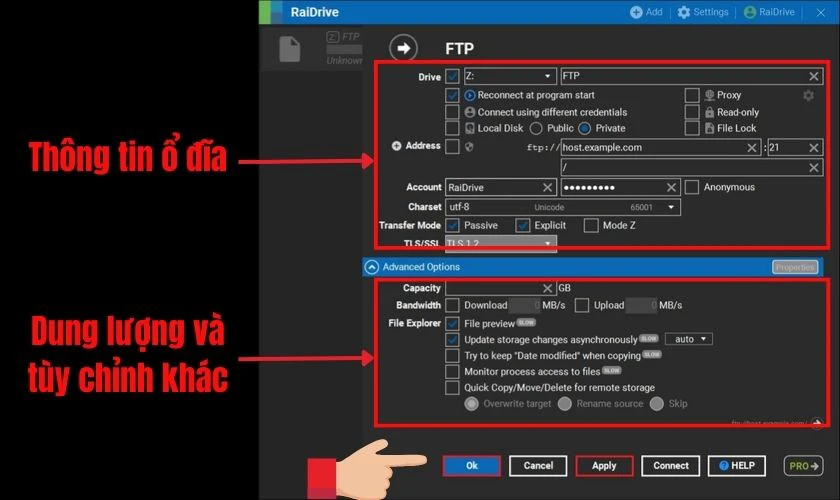  T&ugrave;y chỉnh c&aacute;c th&ocirc;ng số