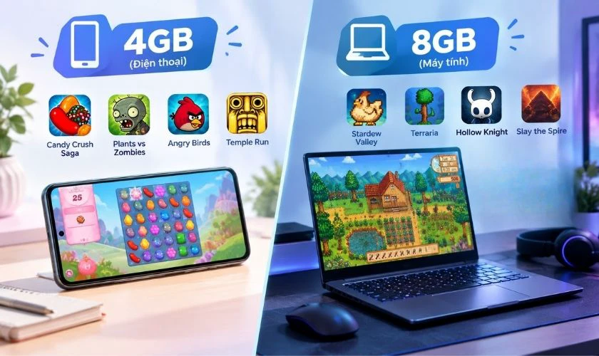 RAM bao nhiêu là đủ chơi các game nhẹ 