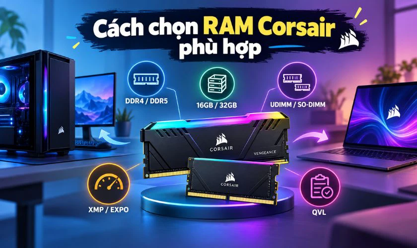 Cách chọn RAM Corsair phù hợp với máy tính