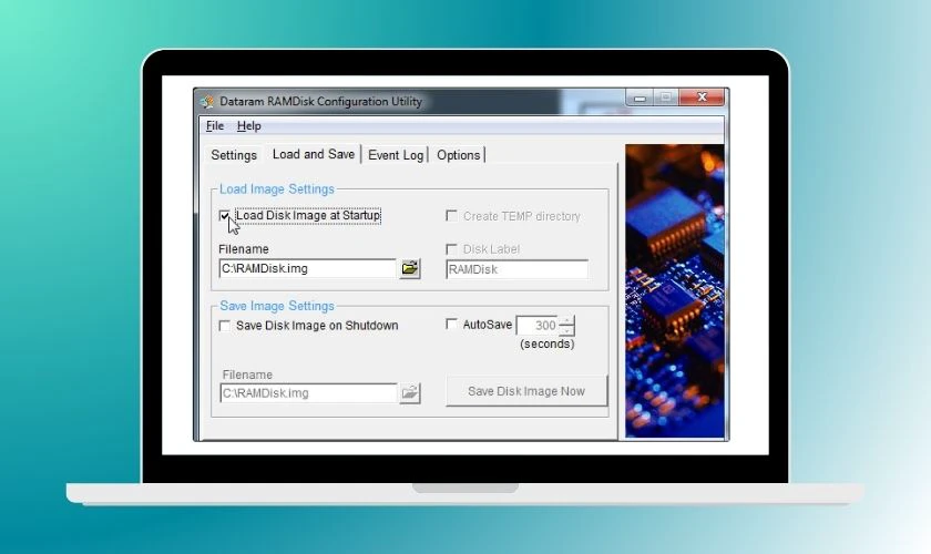 Bạn cũng có thể bật Save Disk Image on Shutdown để phần mềm lưu dữ liệu trước khi tắt máy
