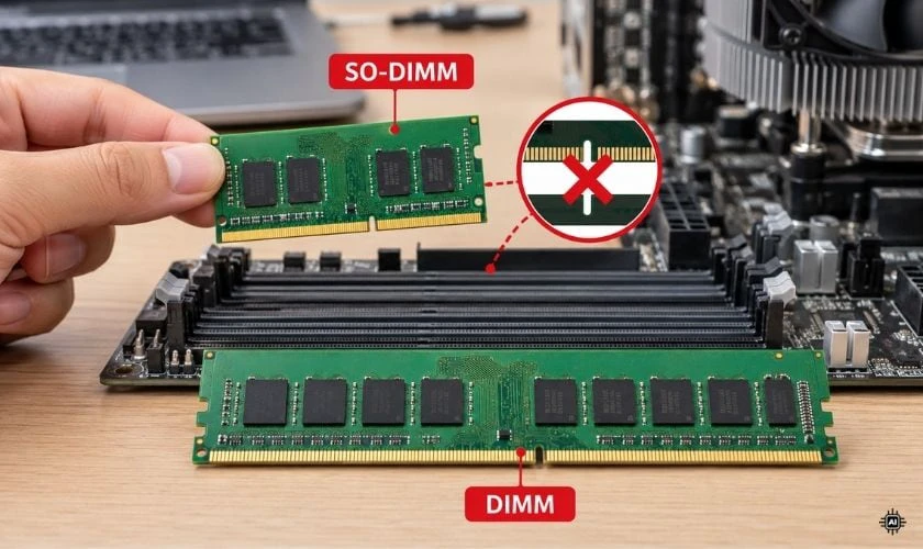 RAM laptop có lắp được cho PC không?