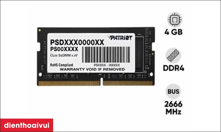 So s&aacute;nh RAM laptop Patriot DDR4 4GB Bus 2666 với c&aacute;c mặt h&agrave;ng tương tự