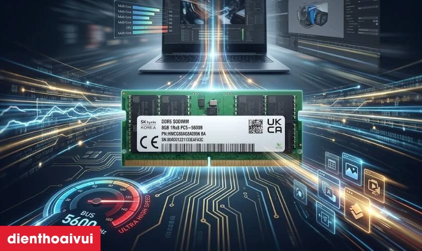 RAM laptop SK Hynix DDR5 8GB BUS 5600 cũ đẹp