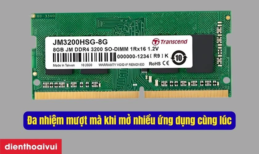 Hiệu năng của Transcend DDR4 8GB BUS 3200