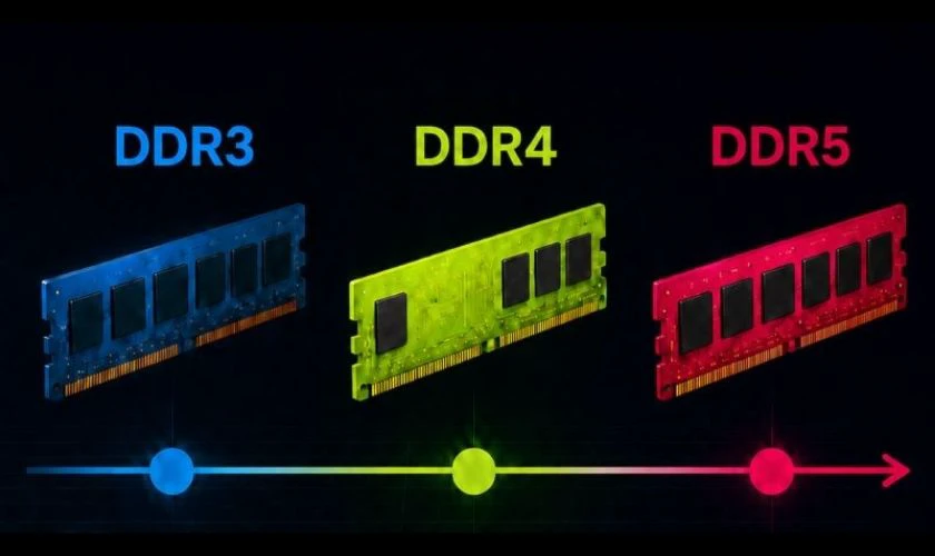 RAM UDIMM có bao nhiêu loại theo thế hệ RAM