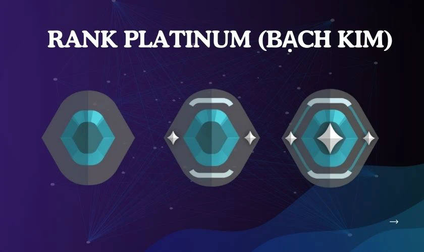 Trong Valorant, rank Platinum (Bạch Kim) l&agrave; bậc xếp hạng thứ năm từ dưới l&ecirc;n