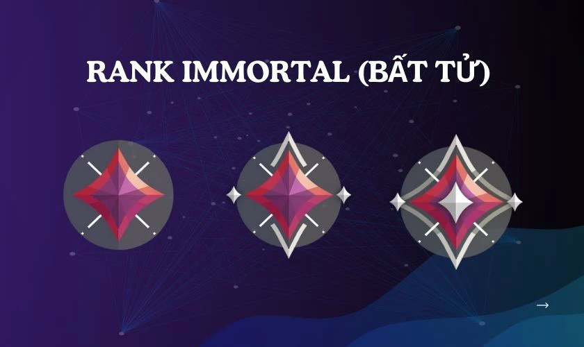 Immortal (Bất tử) l&agrave; bậc cao cấp chỉ c&oacute; một số &iacute;t người chơi đạt được