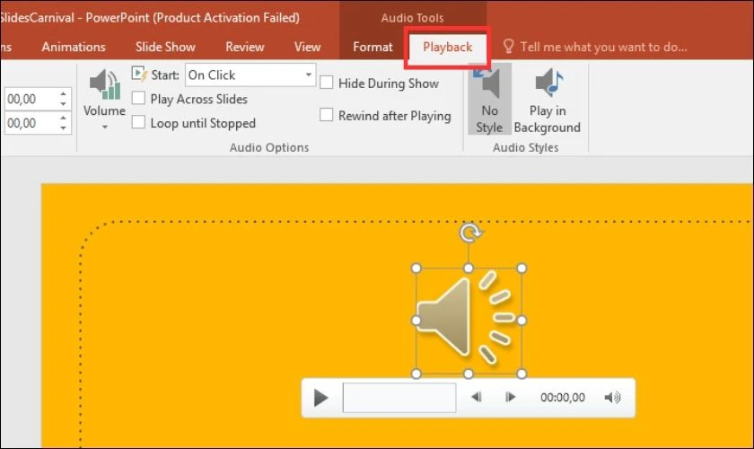 C&aacute;ch t&ugrave;y chỉnh file &acirc;m thanh được th&ecirc;m v&agrave;o PowerPoint