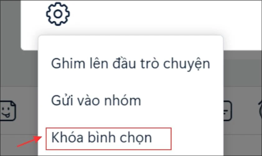 Nhấn vào mục Khóa bình chọn