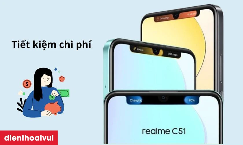 Tiết kiệm ng&acirc;n s&aacute;ch khi mua điện thoại Realme C51 4GB 64GB cũ