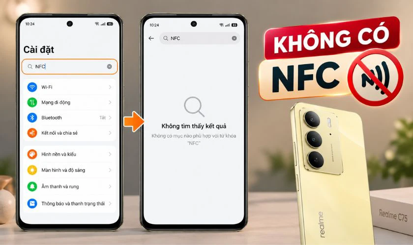 Cách xác định realme C75 có hỗ trợ NFC không