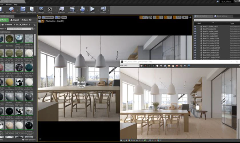 Real-time rendering l&agrave; qu&aacute; tr&igrave;nh tạo ra h&igrave;nh ảnh ngay lập tức
