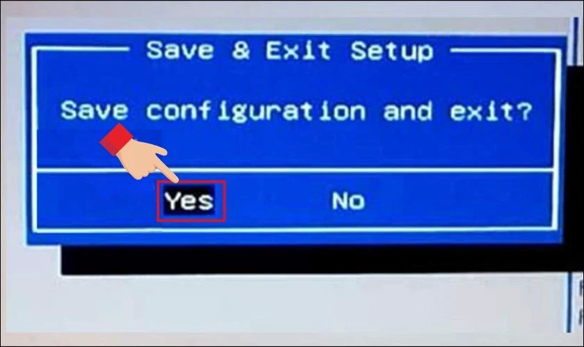 Chọn Yes v&agrave; nhấn tiếp v&agrave;o ph&iacute;m Enter