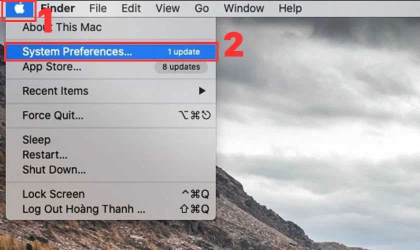 Chọn System Preferences