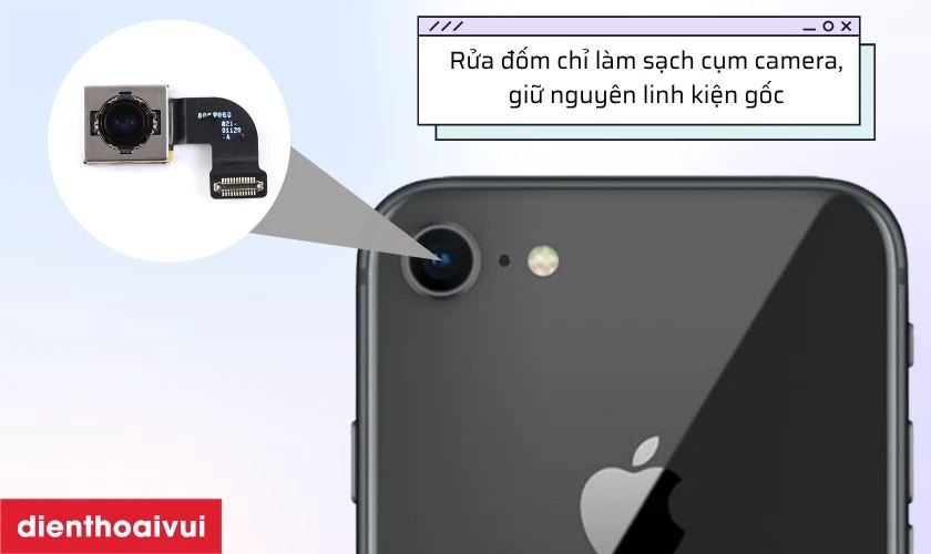 Kh&aacute;c biệt giữa rửa đốm v&agrave; thay camera sau mới