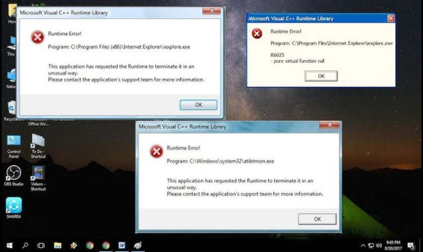 C&oacute; nhiều nguy&ecirc;n nh&acirc;n g&acirc;y lỗi Runtime Error tr&ecirc;n m&aacute;y t&iacute;nh