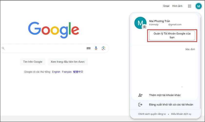 C&aacute;ch đổi mật khẩu Google tr&ecirc;n m&aacute;y t&iacute;nh
