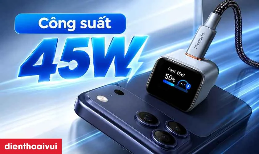 Sạc Anker Nano th&ocirc;ng minh 1C 45W m&agrave;n h&igrave;nh LED A121D