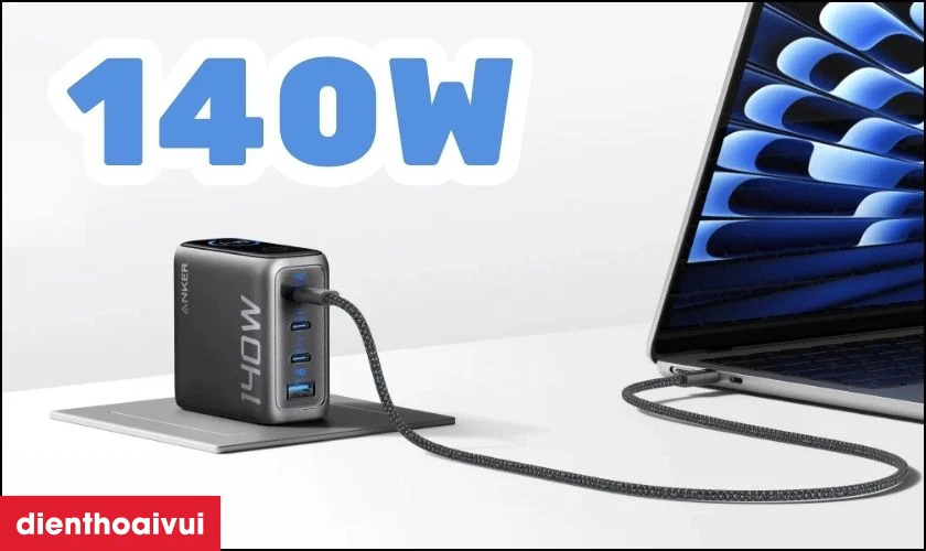 Điểm nổi bật của sạc Anker Zolo 3C1A 140W k&egrave;m c&aacute;p USB-C B2697