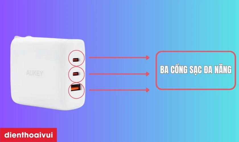 Ba cổng sạc đa năng