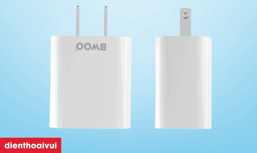 Sạc BWOO 2 cổng USB-A k&egrave;m c&aacute;p Type-C US CDA61C