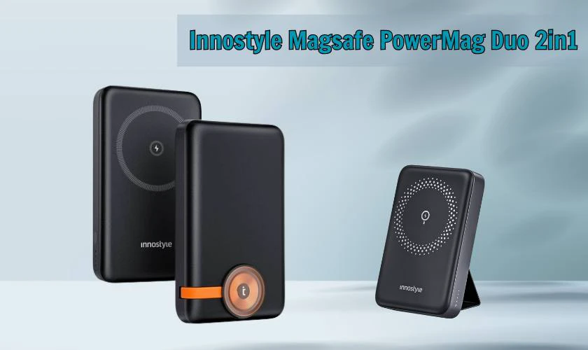 Pin sạc dự ph&ograve;ng Innostyle Magsafe PowerMag Duo 2in1