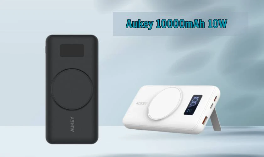 Pin sạc dự ph&ograve;ng ki&ecirc;m sạc kh&ocirc;ng d&acirc;y Aukey 10000mAh 10W