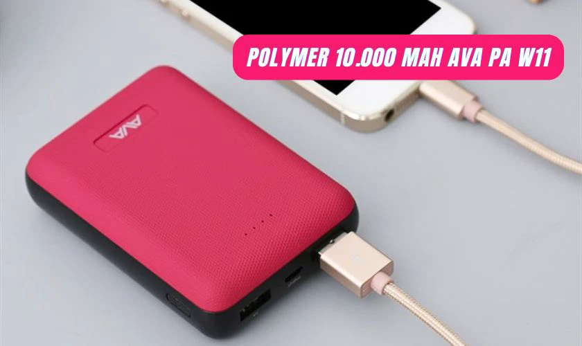 Sạc dự ph&ograve;ng Polymer 10.000 mAh AVA PA W11
